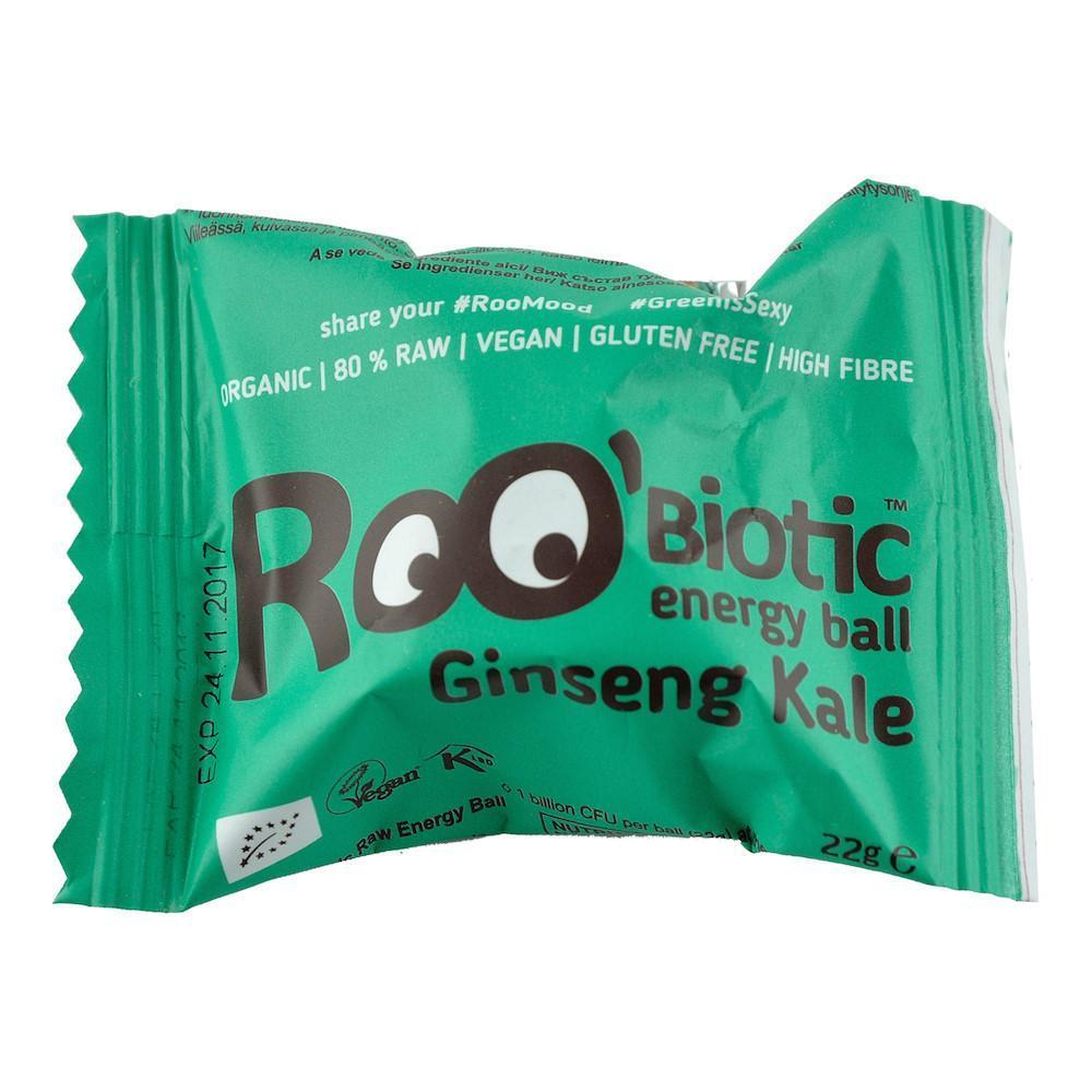 Energy ball Roobiotic cu Ginseng si Kale, Roobar, fara gluten, bio, 22 g
