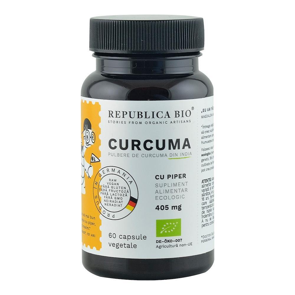 Curcuma Ecologica (Turmeric) din India (405 mg) Republica BIO, 60 capsule (30 g)
