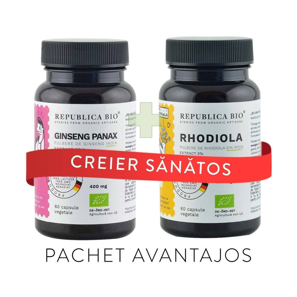 CREIER Sanatos, pachet promotional (Ginseng + Rhodiola), BIO, RAW, VEGAN