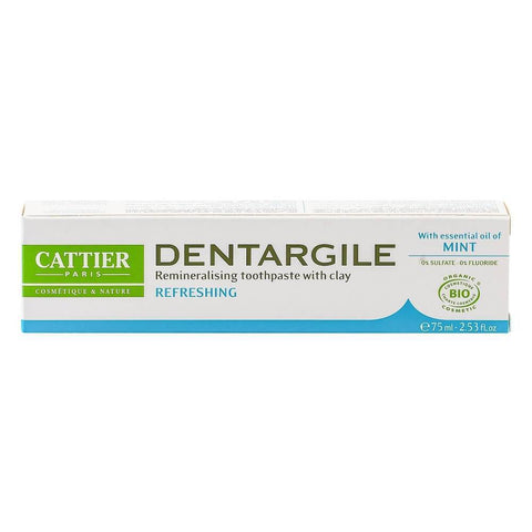 Pasta de dinti cu menta Cattier Dentargile, bio, 75 ml