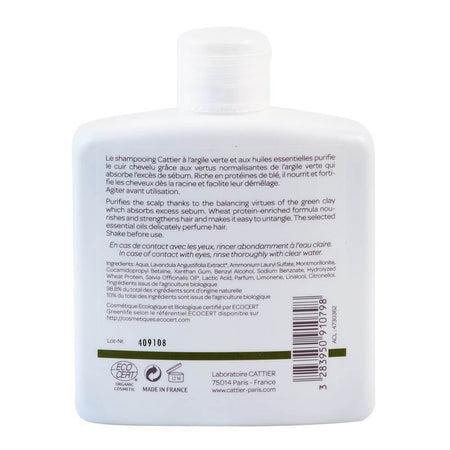 Sampon pentru par gras cu argila verde Cattier, bio, 250 ml
