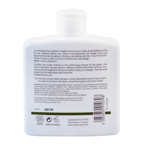 Sampon pentru par gras cu argila verde Cattier, bio, 250 ml