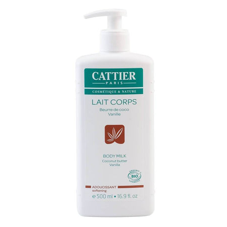 Lapte de corp hidratant cu vanilie si cocos Cattier, bio, 500 ml