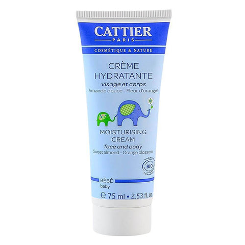 Crema hidratanta pentru bebelusi, cu parfum de migdala dulce, pentru fata si corp Cattier, bio, 75 ml - Republica BIO