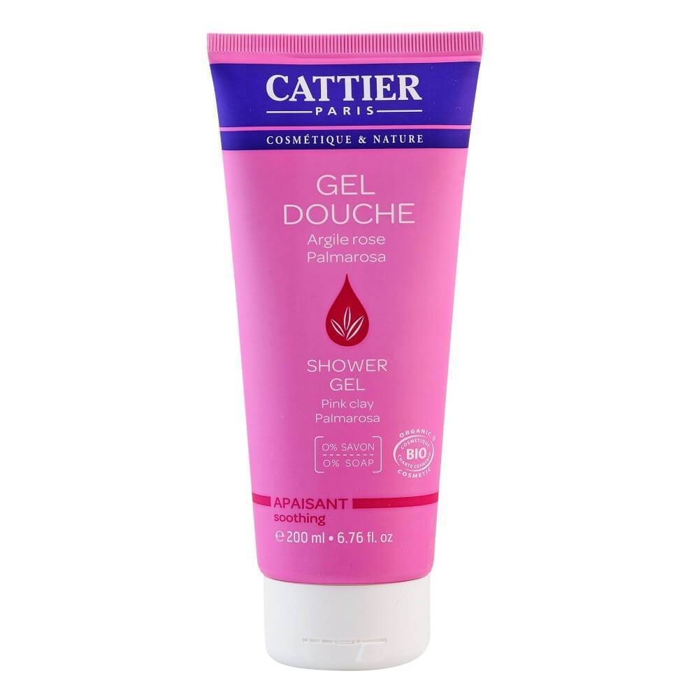 Gel de dus cu aloe vera si argila roz Cattier, bio, 200 ml