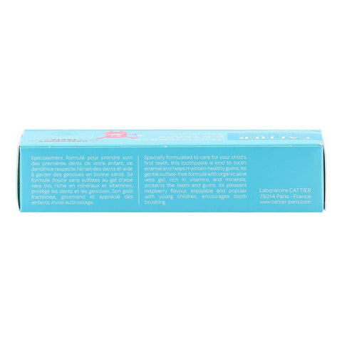 Pasta de dinti fara fluor pentru copii intre 2-6 ani Cattier, cu zmeura, bio, 50 ml