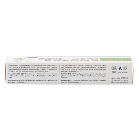 Pasta de dinti pentru albire Cattier Eridene, fara fluor, fara sulfati, bio, 75 ml