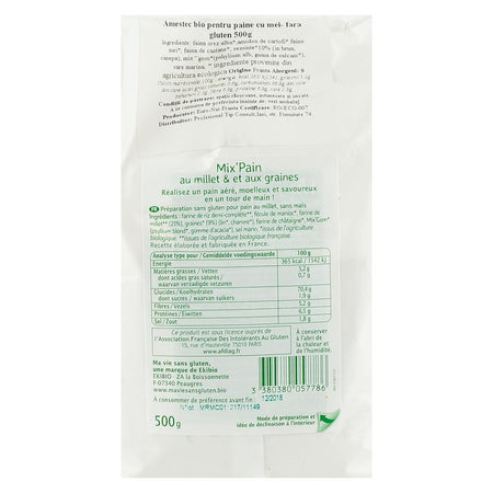 Amestec de paine cu mei fara gluten, bio, 500g