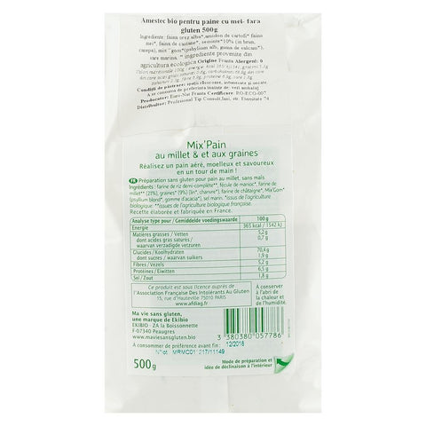 Amestec de paine cu mei fara gluten, bio, 500g