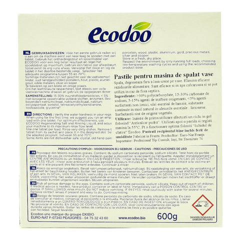 Pastile pentru masina de spalat vase, bio, 600g