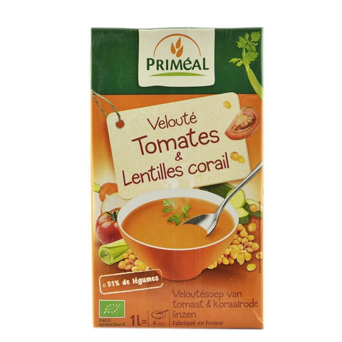 Supa crema de rosii si linte rosie (la cutie tetra pak), bio, 1l