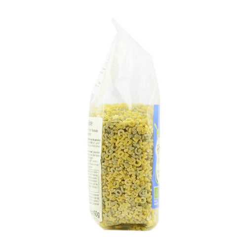 Paste tricolore alfabet cu morcov si patrunjel, bio, 250g