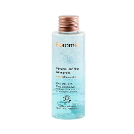 Demachiant pentru ochi Florame, pentru machiaj rezistent la apa, bio, 110 ml