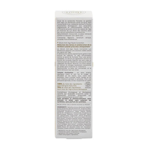Ser anti-ageing Florame Lys Perfection, haute correction, bio, 30 ml