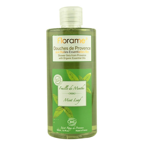 Gel de dus cu aroma de frunze de menta Florame, 500 ml, bio