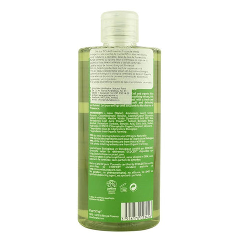 Gel de dus cu aroma de frunze de menta Florame, 500 ml, bio