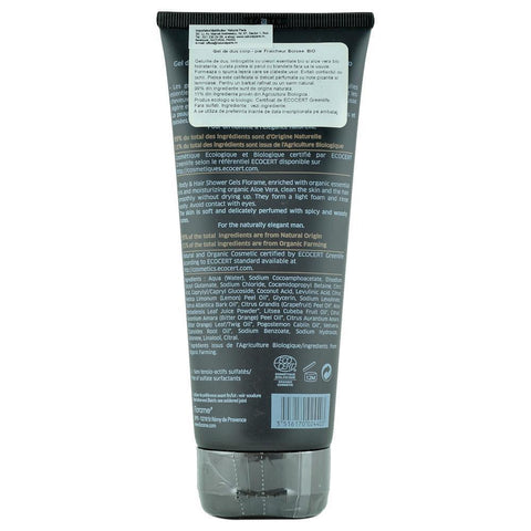 Gel de dus pentru corp si par Florame Fraicheur Boisee pentru barbati, bio, 200 ml
