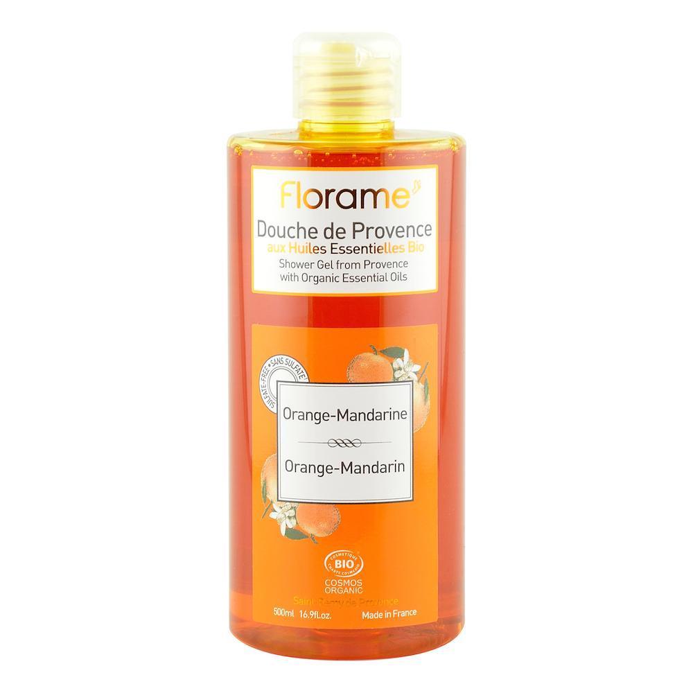 Gel de dus Portocala si Mandarina, Florame, fara sulfati, bio, 500 ml