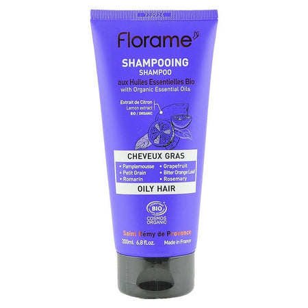Sampon pentru Par Gras fara sulfati Florame, bio, 200 ml