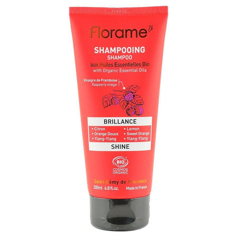 Sampon pentru Stralucire fara sulfati Florame, bio, 200 ml