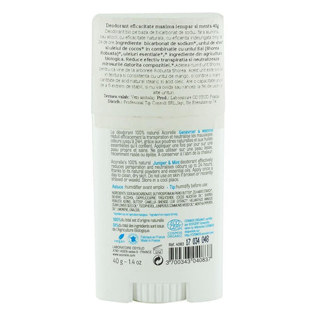 Deodorant cu ienupar si menta Acorelle, fara alcool, bio, 40 g