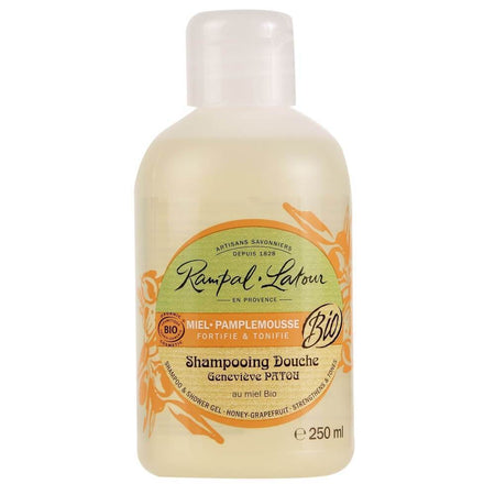 Gel de dus si sampon tonifiant Rampal Latour Miere si Grapefruit, bio, 250 ml