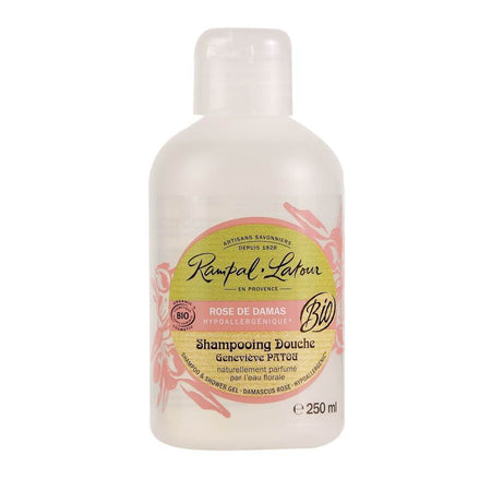 Gel de dus si sampon hipoalergenic Rampal Latour Trandafir de Damasc, bio, 250 ml