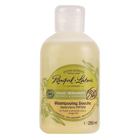 Gel de dus si sampon hidratant Rampal Latour Salvie si Bergamota, bio, 250 ml