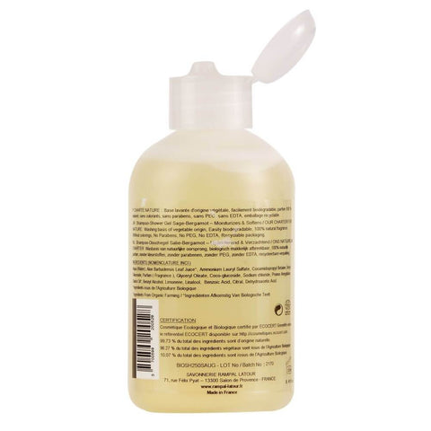 Gel de dus si sampon hidratant Rampal Latour Salvie si Bergamota, bio, 250 ml