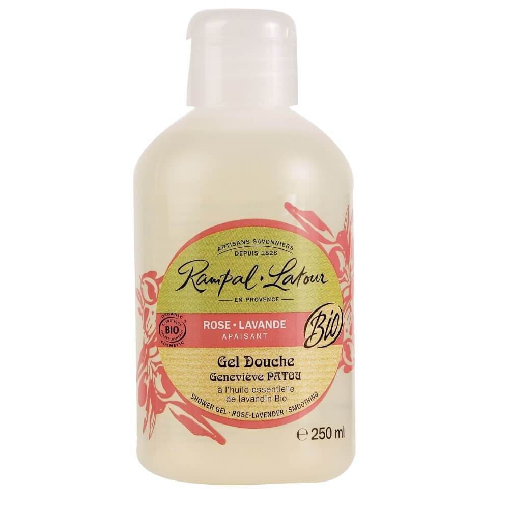 Gel de dus calmant Rampal Latour Trandafir si Lavanda, bio, 250 ml