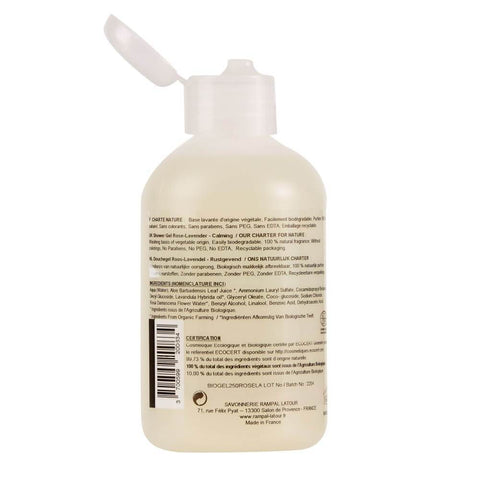 Gel de dus calmant Rampal Latour Trandafir si Lavanda, bio, 250 ml
