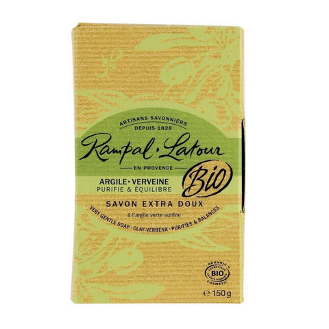 Sapun solid cu argila si verbina Rampal Latour, in cutie, bio, 150 g