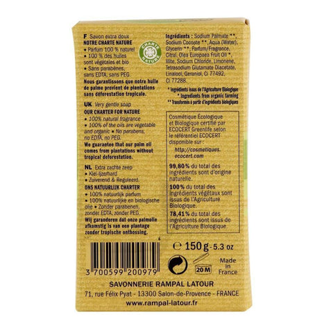 Sapun solid cu argila si verbina Rampal Latour, in cutie, bio, 150 g