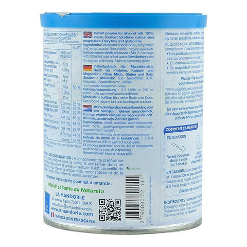 Lapte praf de Migdale, La Mandorle, fara lactoza, fara gluten, bio, 400 g