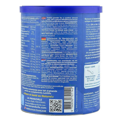 Lapte praf de Migdale cu Omega 3, La Mandorle, fara lactoza, fara gluten, bio, 400 g