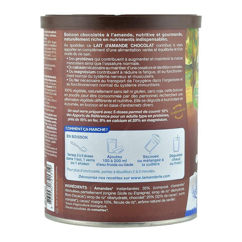 Lapte praf de Migdale cu Ciocolata, La Mandorle, fara lactoza, fara gluten, bio, 400 g
