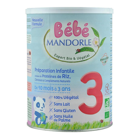 Formula 3 cereale cu proteine vegetale pentru bebelusi 10 luni+, La Mandorle, fara lactoza, fara gluten, fara ulei de palmier, bio, 800 g