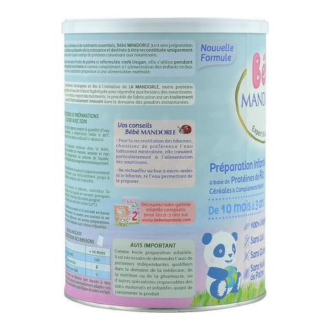 Formula 3 cereale cu proteine vegetale pentru bebelusi 10 luni+, La Mandorle, fara lactoza, fara gluten, fara ulei de palmier, bio, 800 g
