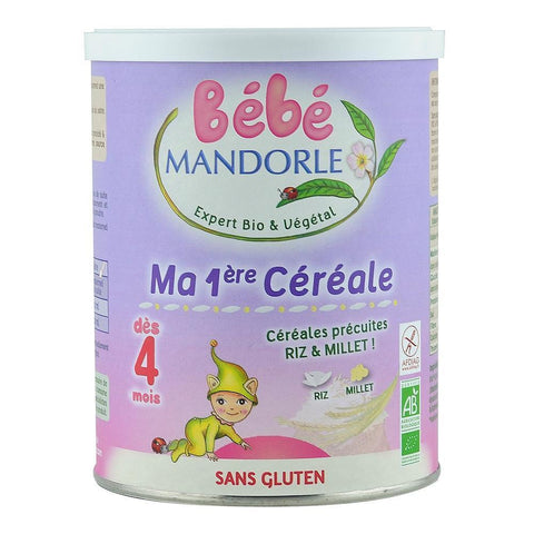 Cereale pentru bebelusi 4 luni+, La Mandorle, fara gluten, bio, 400 g