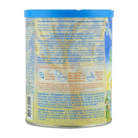 Mic dejun instant cu Migdale, La Mandorle, fara lactoza, fara gluten, bio, 400 g