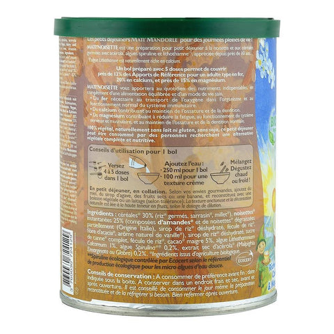 Mic dejun instant cu Alune si Cacao, La Mandorle, fara lactoza, fara gluten, bio, 400 g