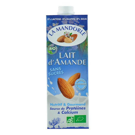 Lapte de Migdale La Mandorle, fara zahar, fara lactoza, fara gluten, bio, 1000 ml