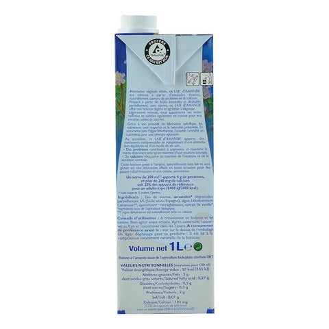 Lapte de Migdale La Mandorle, fara zahar, fara lactoza, fara gluten, bio, 1000 ml