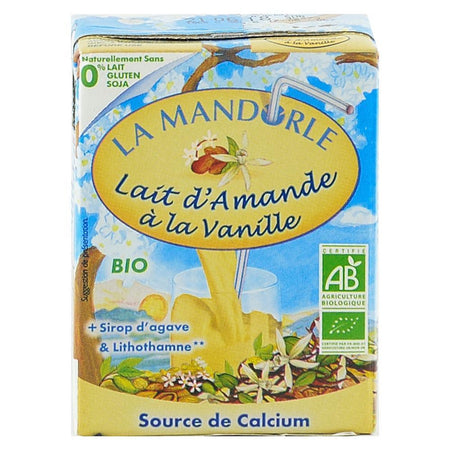 Lapte de migdale cu Vanilie La Mandorle fara zahar, fara lactoza, fara gluten, bio, 200 ml