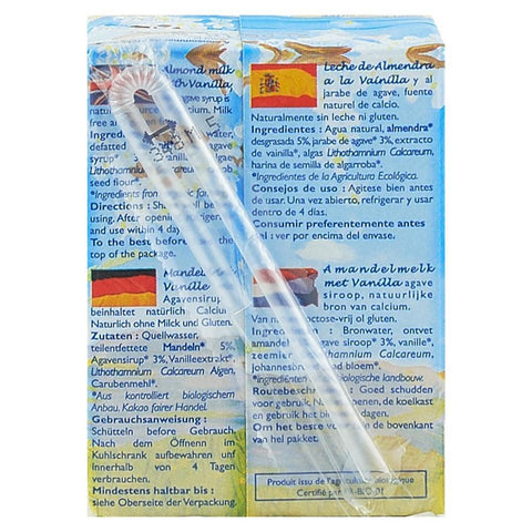 Lapte de migdale cu Vanilie La Mandorle fara zahar, fara lactoza, fara gluten, bio, 200 ml