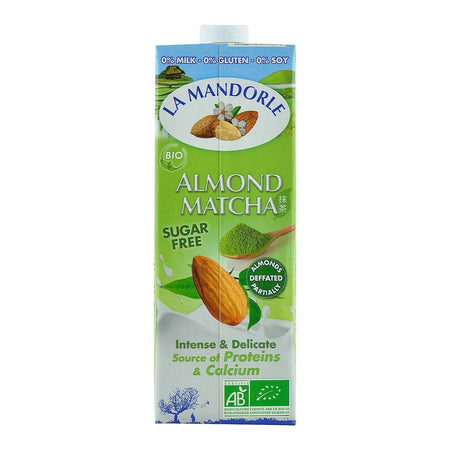 Lapte de Migdale cu Ceai Matcha, La Mandorle, fara zahar, fara lactoza, fara gluten, bio, 1000 ml