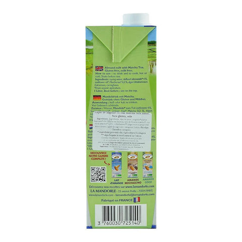 Lapte de Migdale cu Ceai Matcha, La Mandorle, fara zahar, fara lactoza, fara gluten, bio, 1000 ml