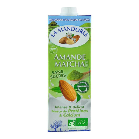 Lapte de Migdale cu Ceai Matcha, La Mandorle, fara zahar, fara lactoza, fara gluten, bio, 1000 ml