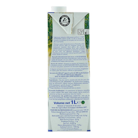 Lapte de Migdale cu Cocos, La Mandorle, fara zahar, fara lactoza, fara gluten, bio, 1000 ml
