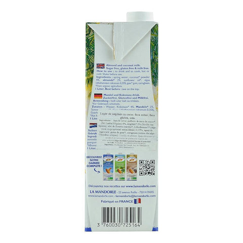 Lapte de Migdale cu Cocos, La Mandorle, fara zahar, fara lactoza, fara gluten, bio, 1000 ml